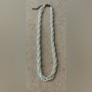Classic White Faux Pearl Twist Necklace - Unbranded